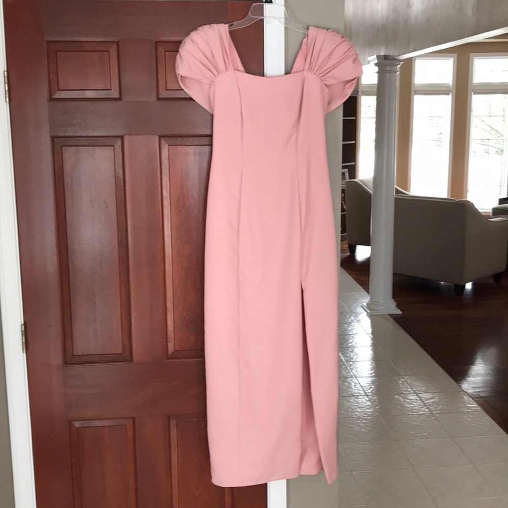 Lovely Dusty Rose Long Dress with front slit